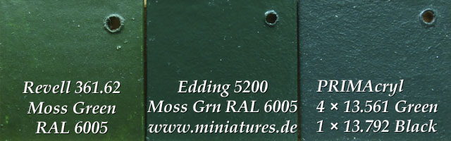 Moosgrün RAL 6005, edding permanent spray 5200.