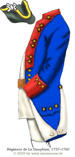 French 114th Infantry Regiment de La Dauphine, Seven Years’ War, 1757–1760.