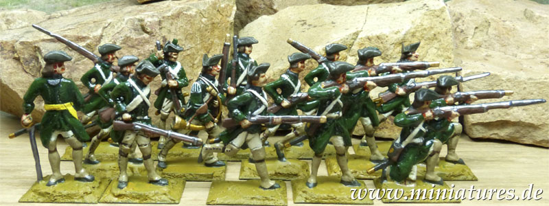 Foot Jäger Company, Captain Dykhoff, Jäger-Corps von der Schulenburg, 1757, 40 mm Prince August Miniatures.
