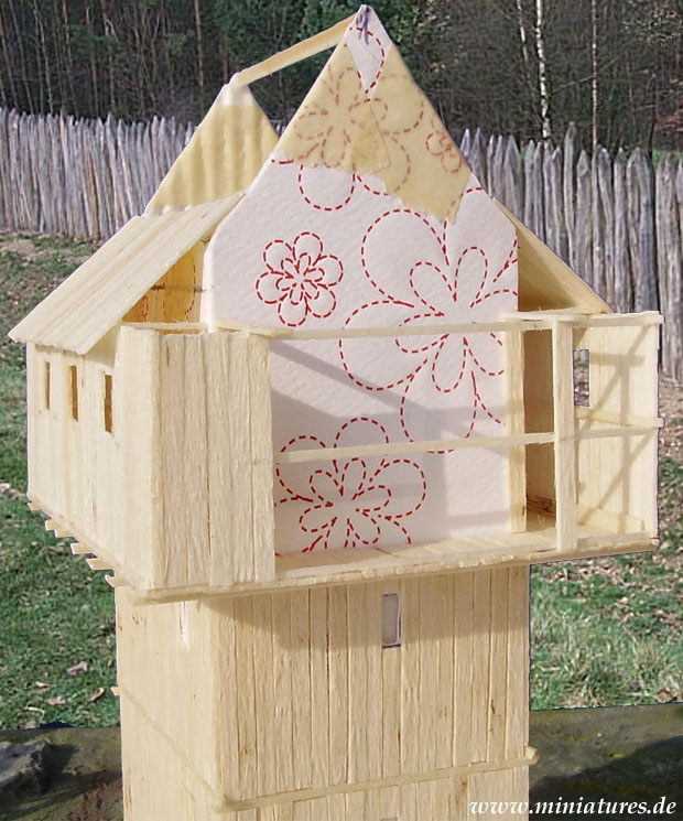 1:72 scale medieval Motte-and-bailey castle.