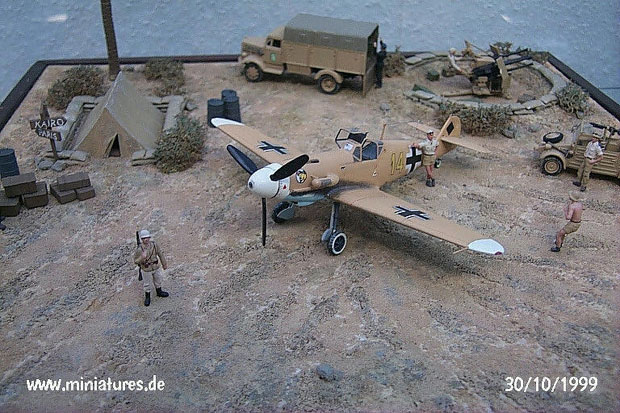 Afrikakorps Diorama featuring Me Bf 109 F4, 1:72 Hasegawa.