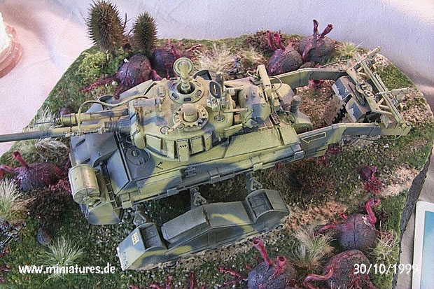 25 mm Sci-Fi Diorama featuring 1:35 Scale Sherman Tank Conversion.