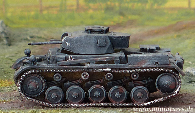 Panzer II Ausf. F light Tank, 1:76 Matchbox 40081.