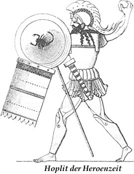 Hoplon, the arms of a hoplite.